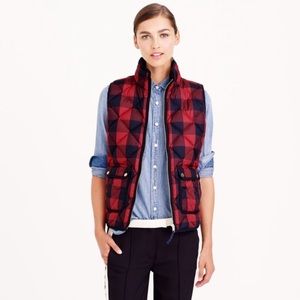 Navy & Red Buffalo Plaid Down Puffy Vest